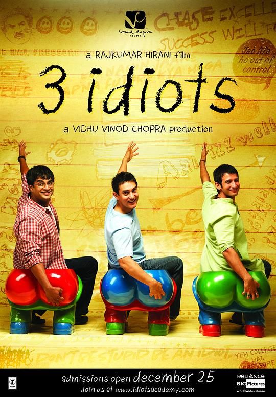 三傻大闹宝莱坞 3 Idiots  [2009][9.2分] 阿里云盘,百度网盘1080P,MP4(百度,阿里,迅雷,夸克,UC云盘)